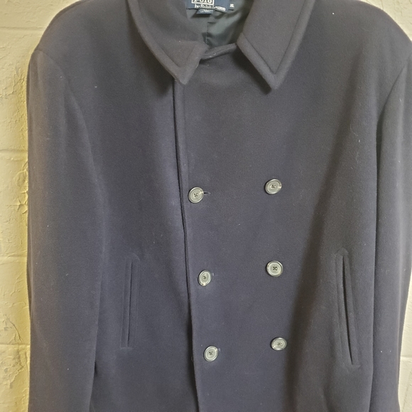 Polo by Ralph Lauren Navy Cashmere Peacoat Size XL - Picture 2 of 9